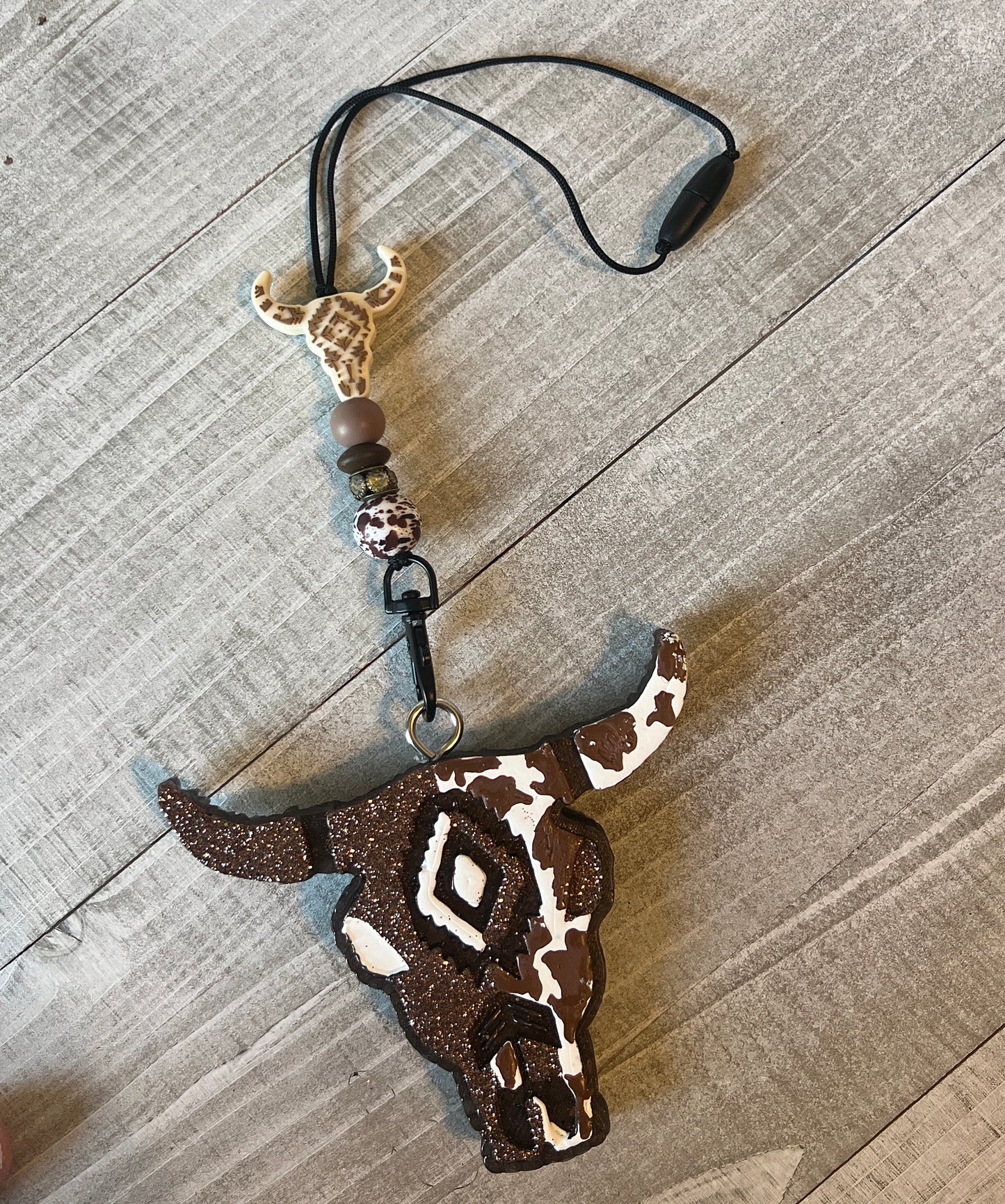 Brown Aztec Cow Skull Freshie Set