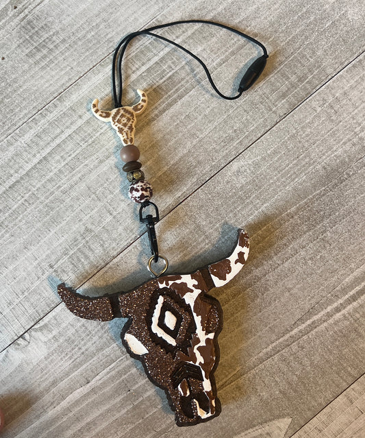 Brown Aztec Cow Skull Freshie Set