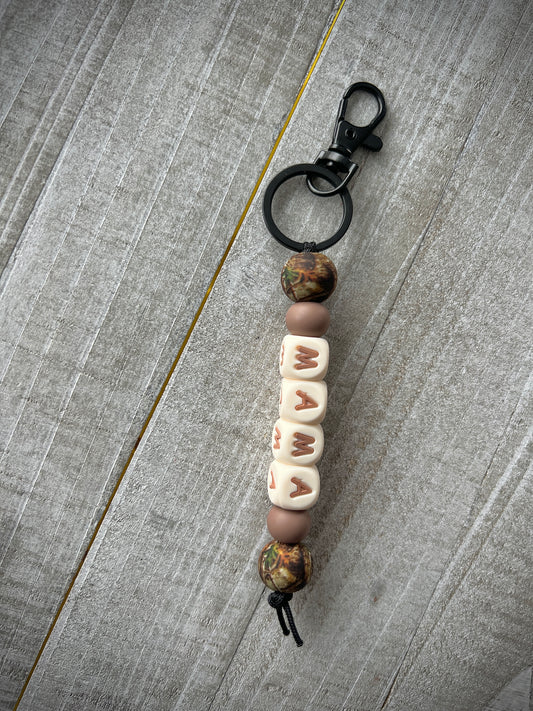 Green Camo Mama Keychain