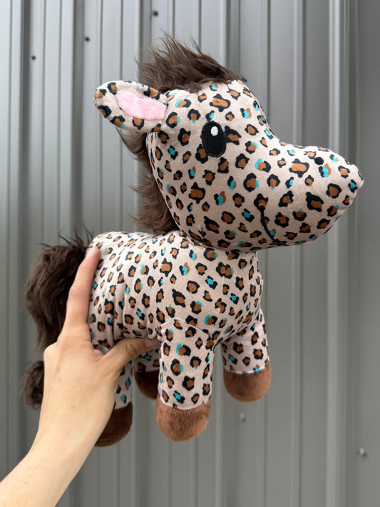 Cheetah Turquoise Horse Plushie