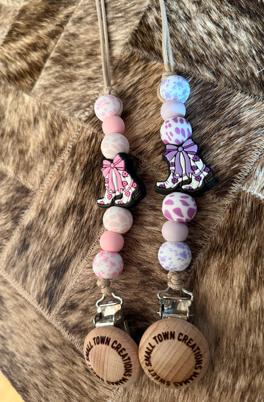 Floral Boot Pacifier Holder