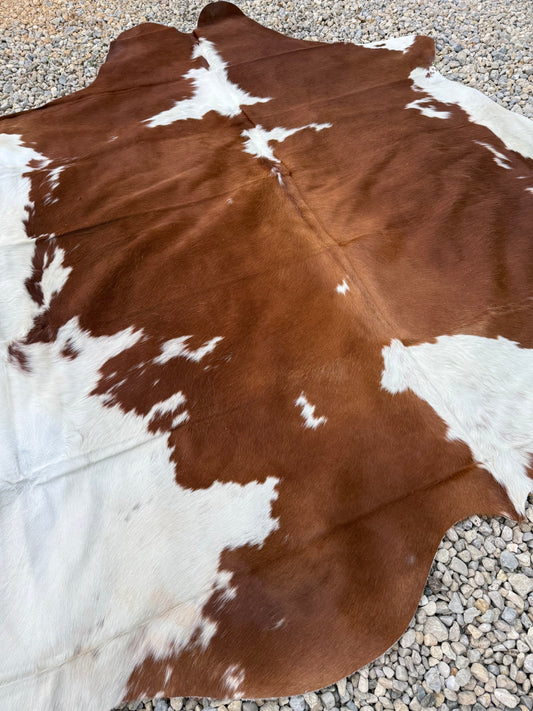 Jumbo Genuine Brown And White Cowhide Rug #2