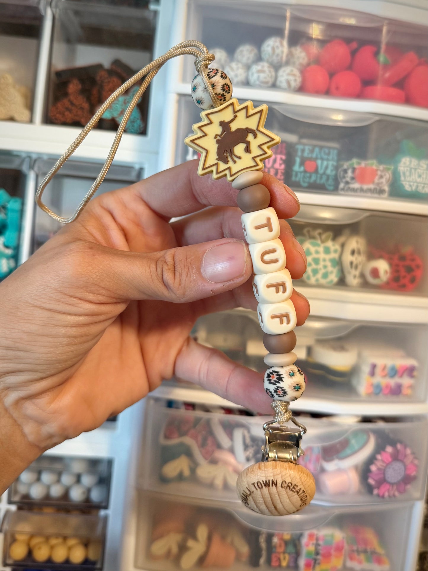 Bucking Horse With Custom Name Pacifier Holder