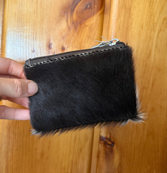 Turquoise Patch Cowhide Coin Purse