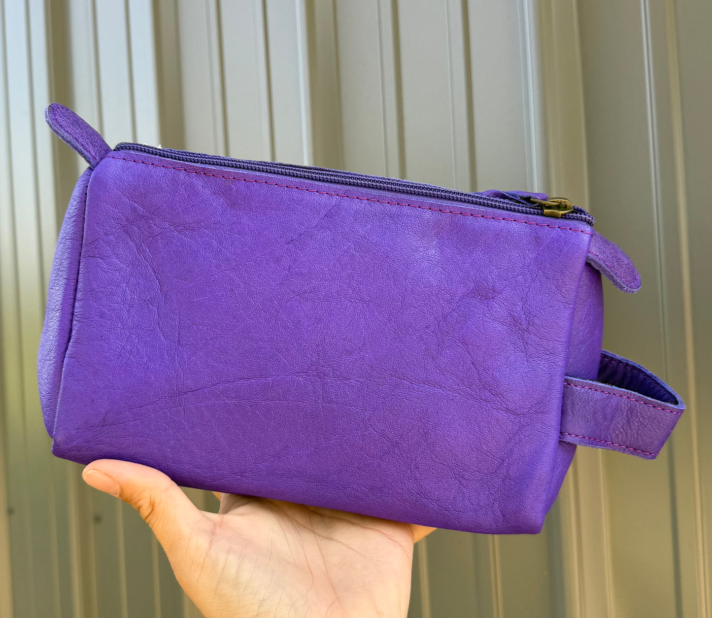 Purple Bootstitch Makeup Cosmetic Bag