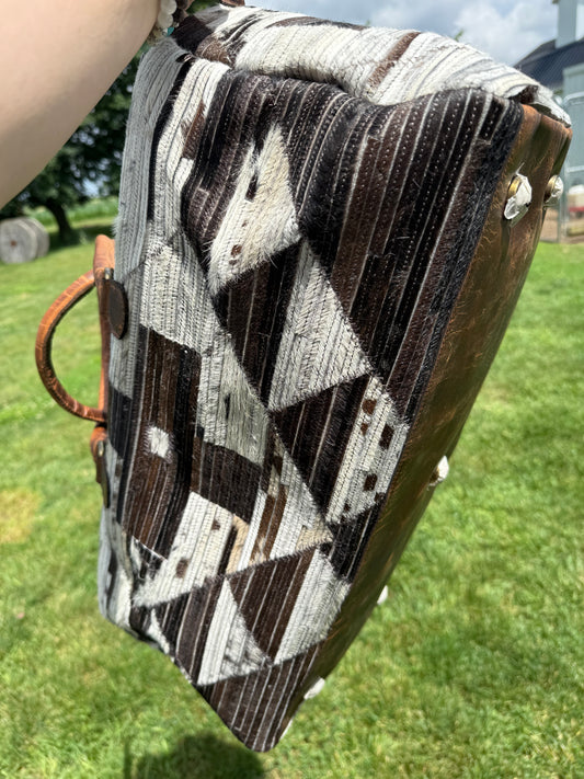 Large Cowhide Aztec Duffel Bag