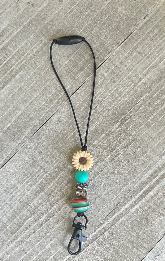 Neutral Serape Beige Flower Freshie Hanger