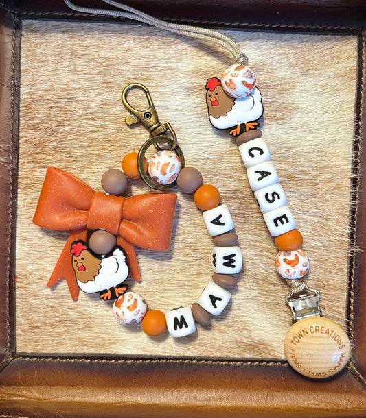 Chicken Big Bow Mama & Me Set