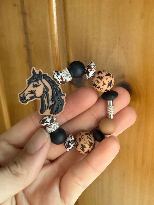 Brown Horse Cowhide Tumbler Cup/ Bag Charm