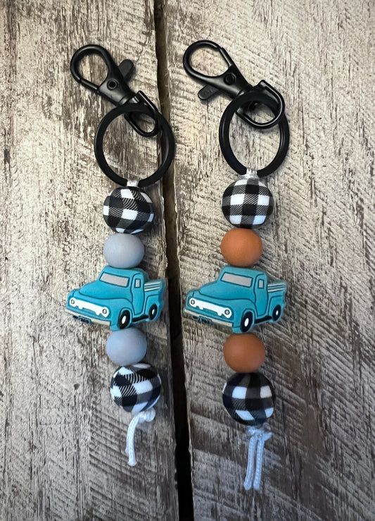 Turquoise Truck Keychain