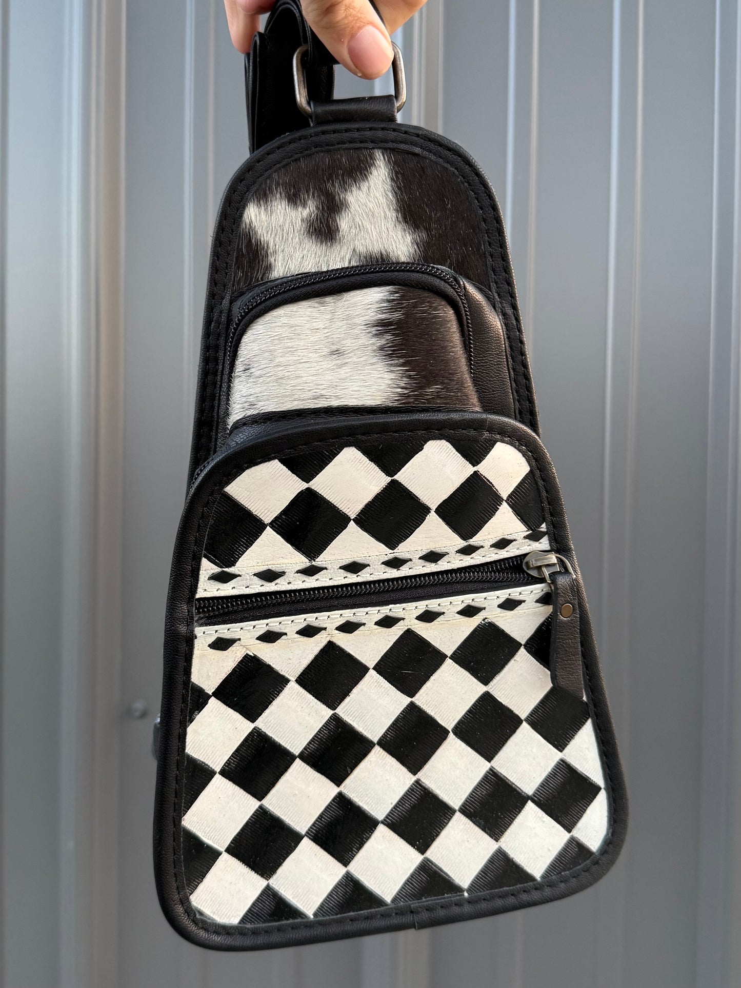 Checkered Sling Bag Purse