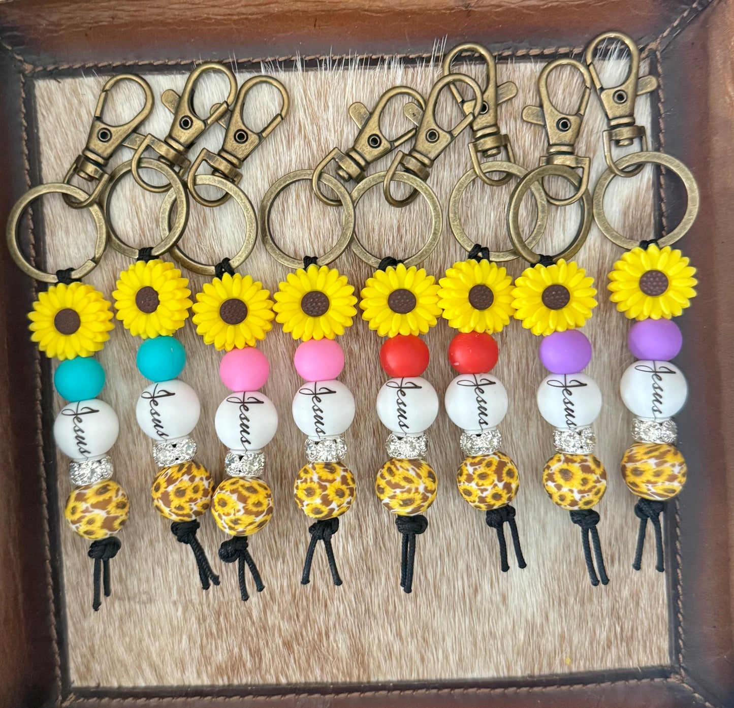 Sunflower Jesus Keychain