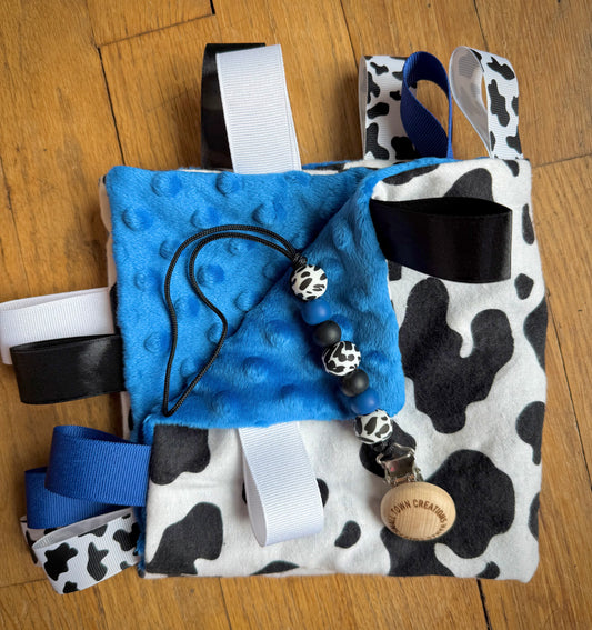 Blue Cow Print Baby Bundle