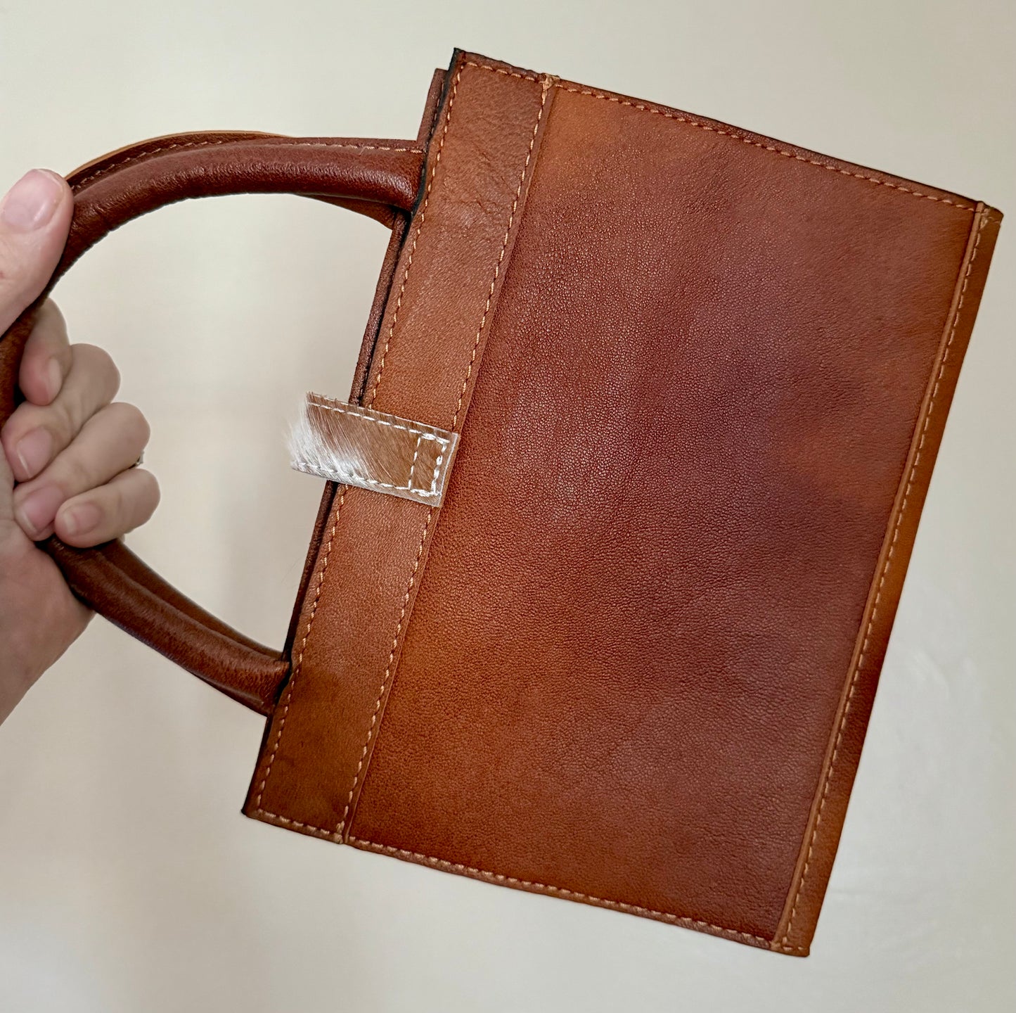 Cowhide with Handle Leather Bible Cover