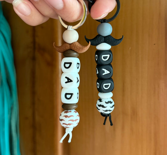 Dad Mustache Keychain