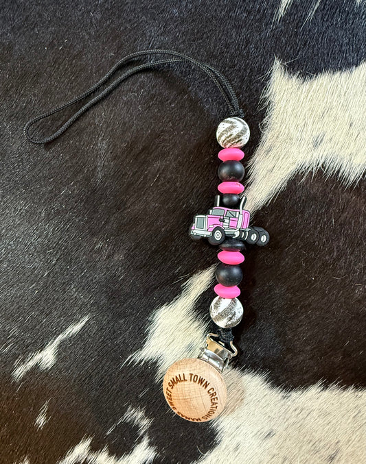 Pink Semi Pacifier Holder