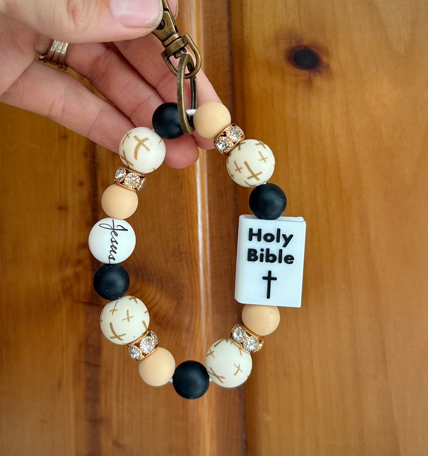 Brown Cross Bible Wristlet