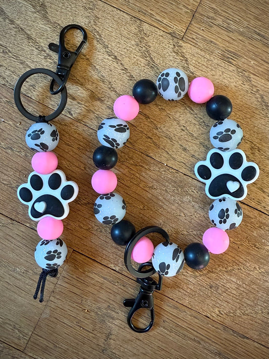 Paw Print Keychain Set