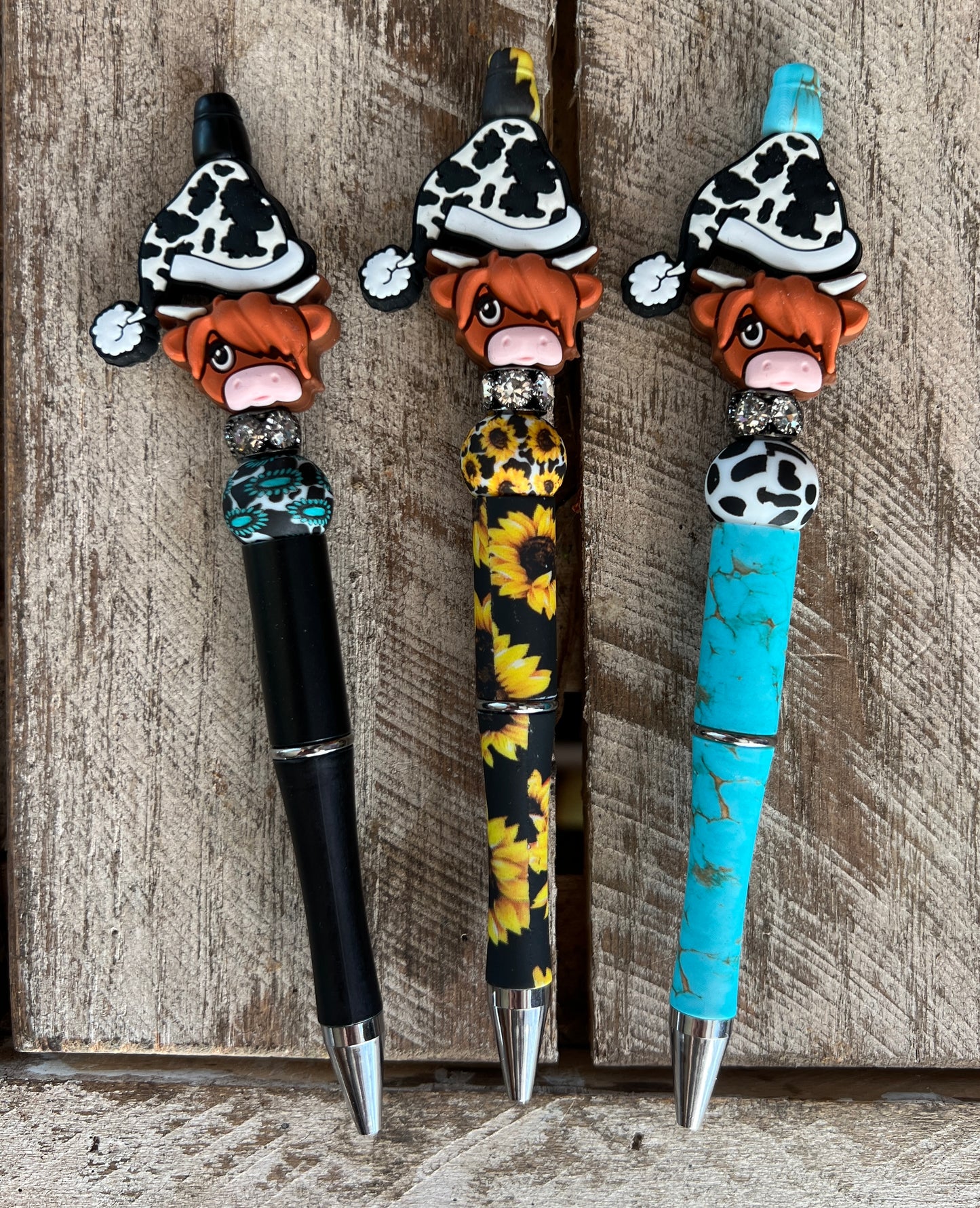 Highland Cow Print Santa Hat