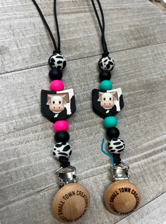 Cow Print Pocket Pacifier Holder