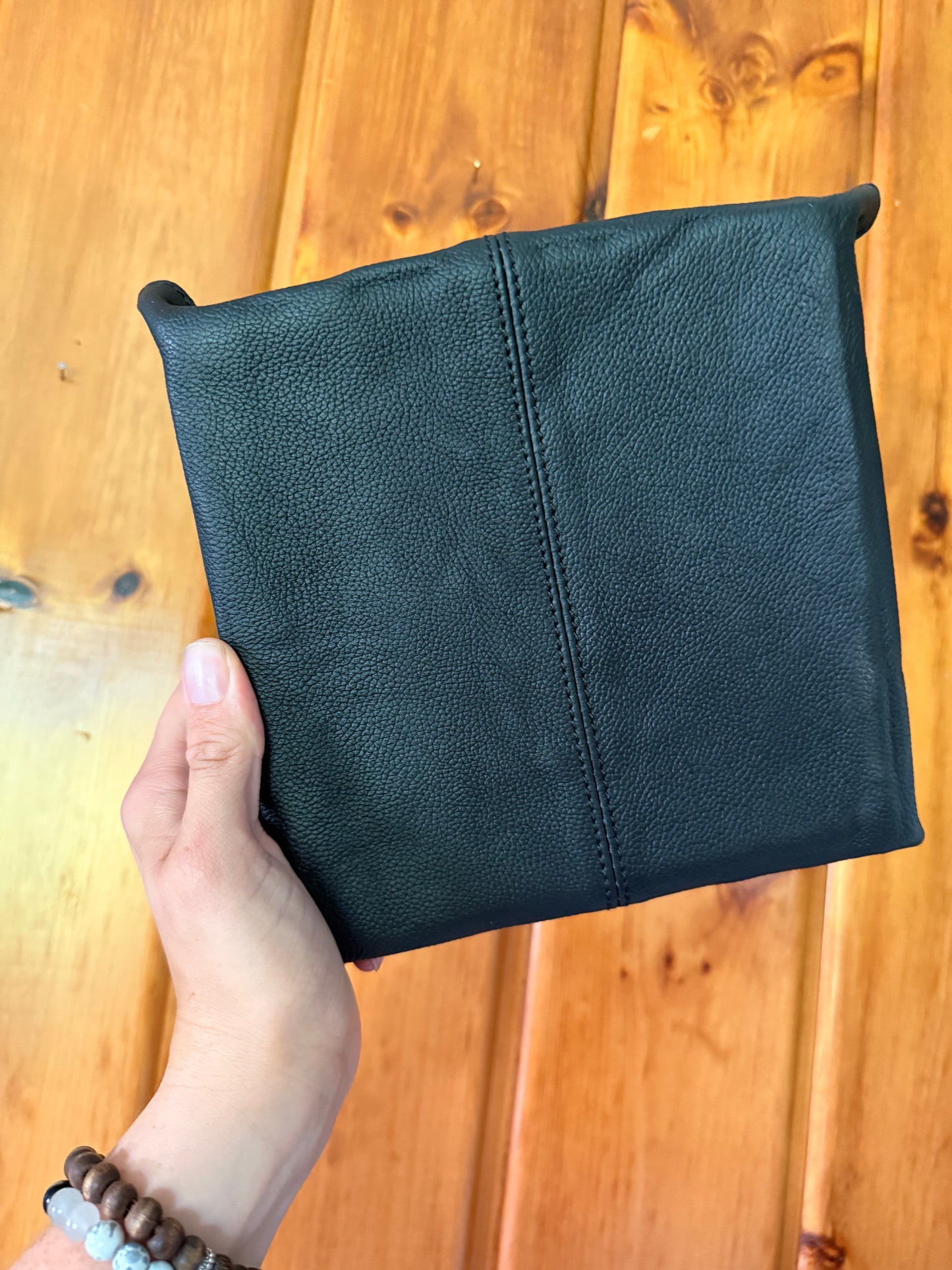 Black Aztec Saddle Fabric Leather Tray