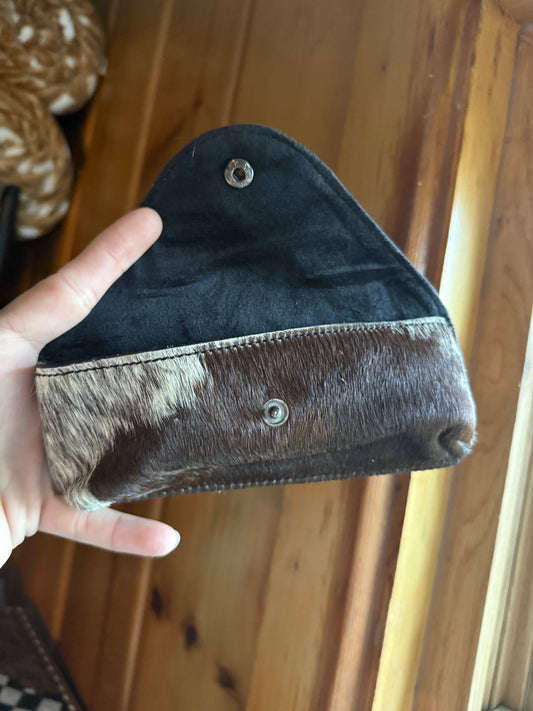 Dark Brown Tooled Leather Cowhide Case