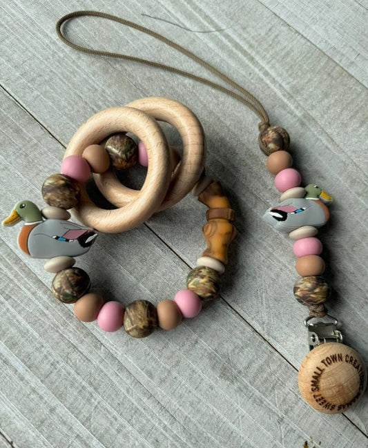 Mauve Mallard Duck Teether Set