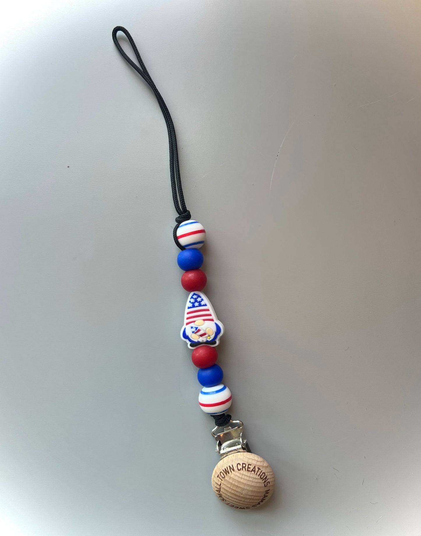 Patriotic Gnome Pacifier Holder