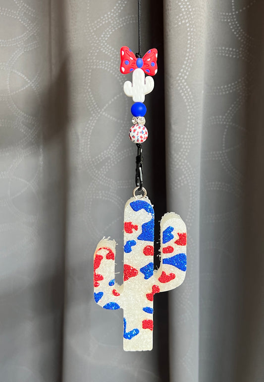 Patriotic Cow Print Cactus Freshie Set