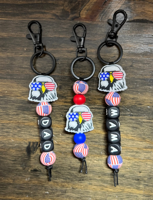 Flag Eagle Keychain