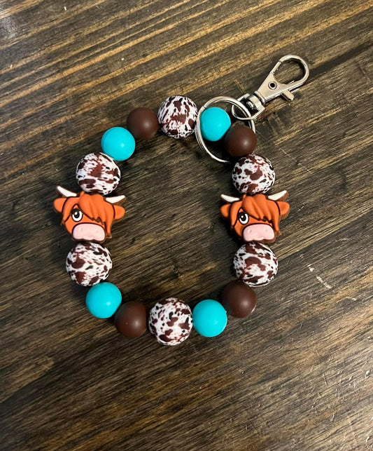 Highland Brown Cow Print Wristlet