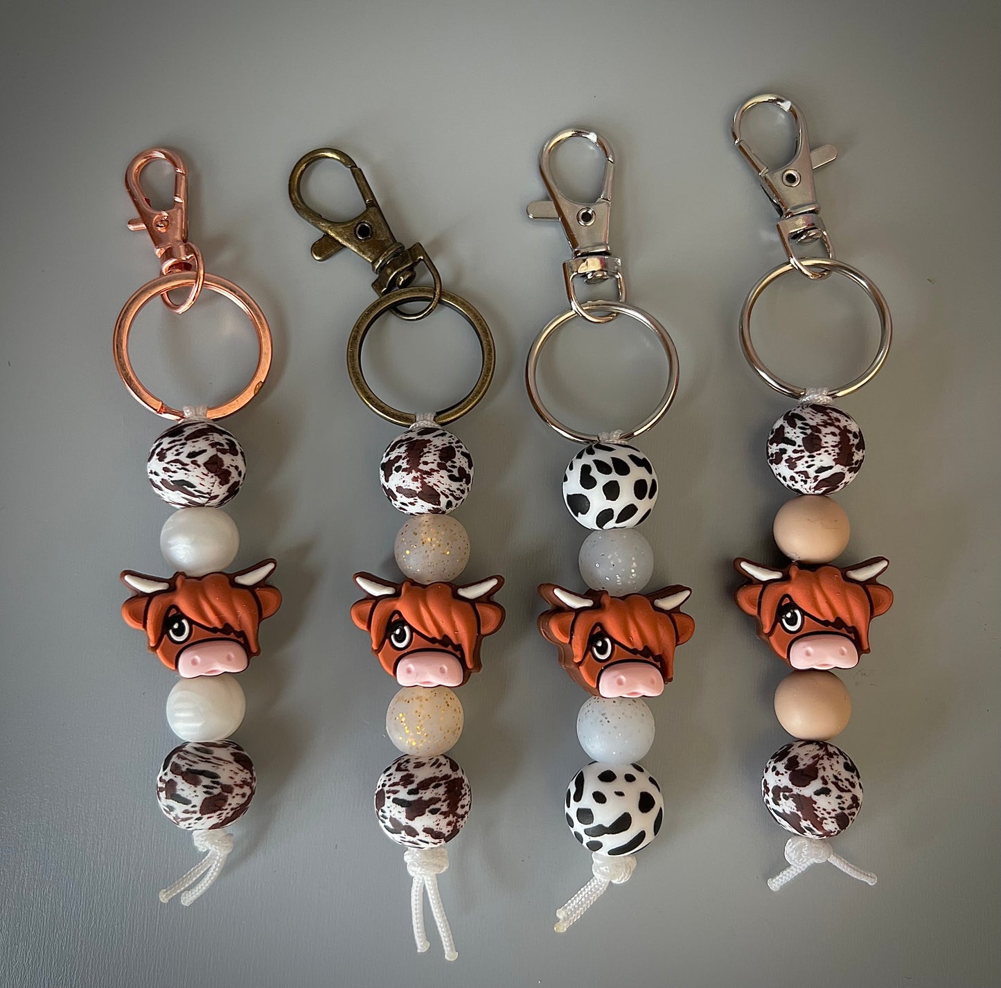 Highland Cow Keychain Glitter