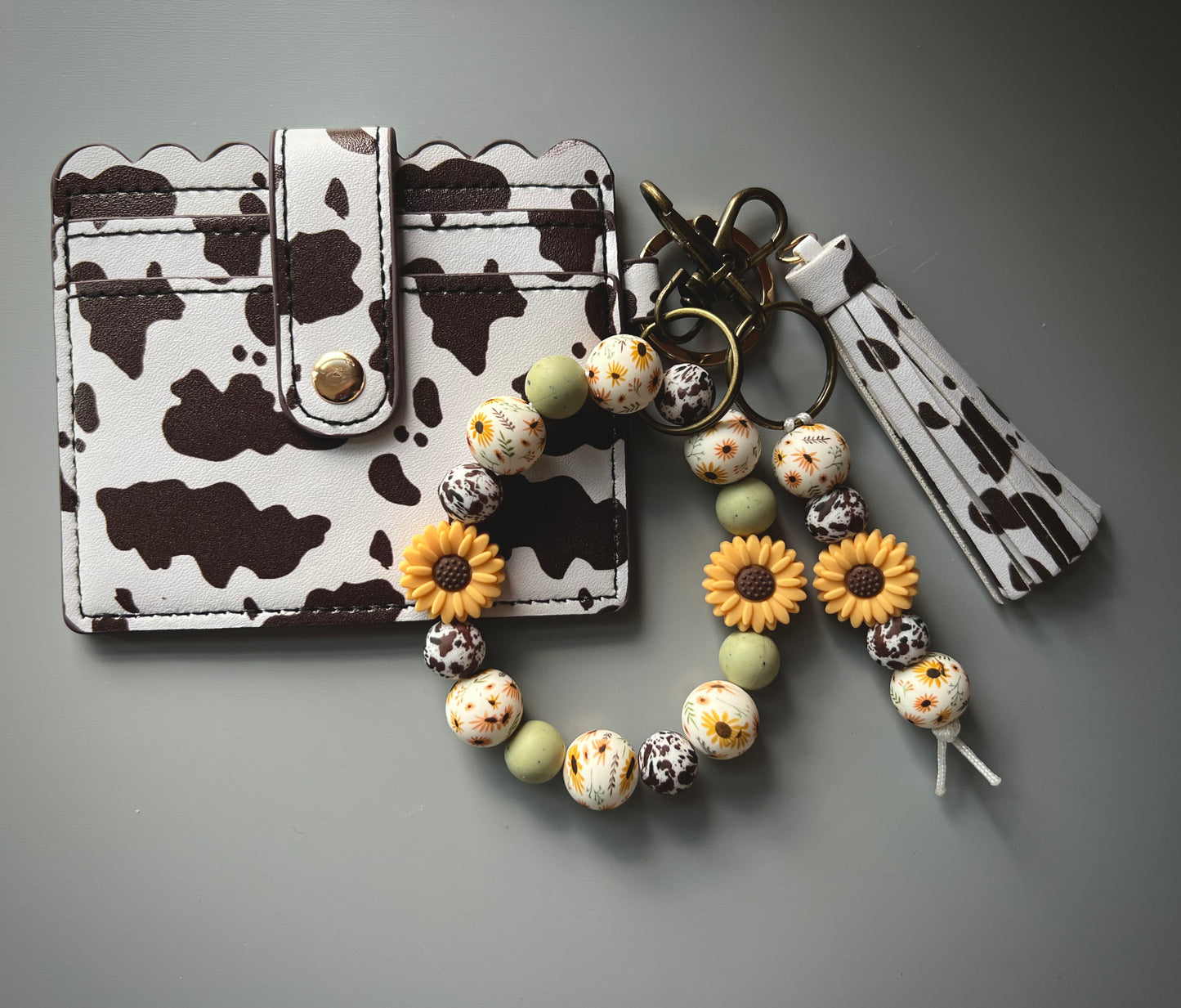 Sunflower Cow Print Wallet Bundle