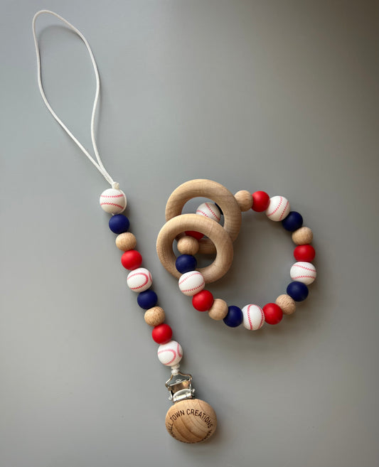 Baseball Teether Set