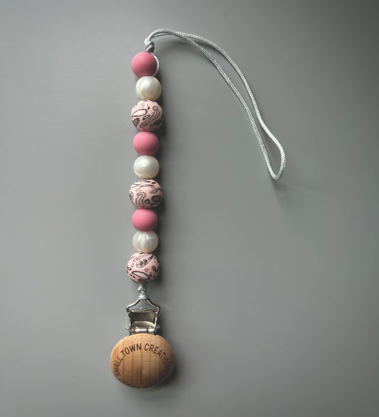Pink Bandana Pacifier Holder