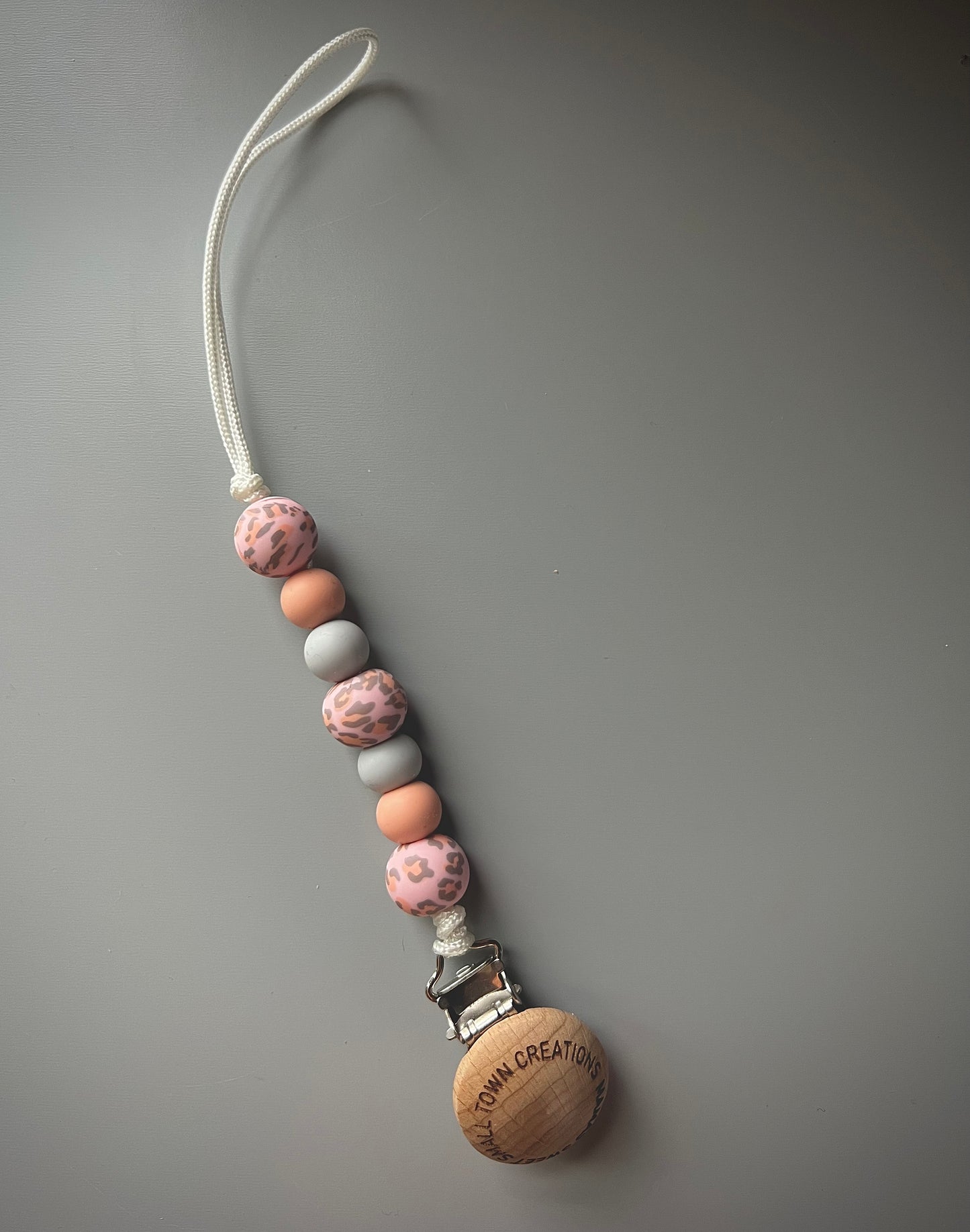 Blush Cheetah Pacifier Holder