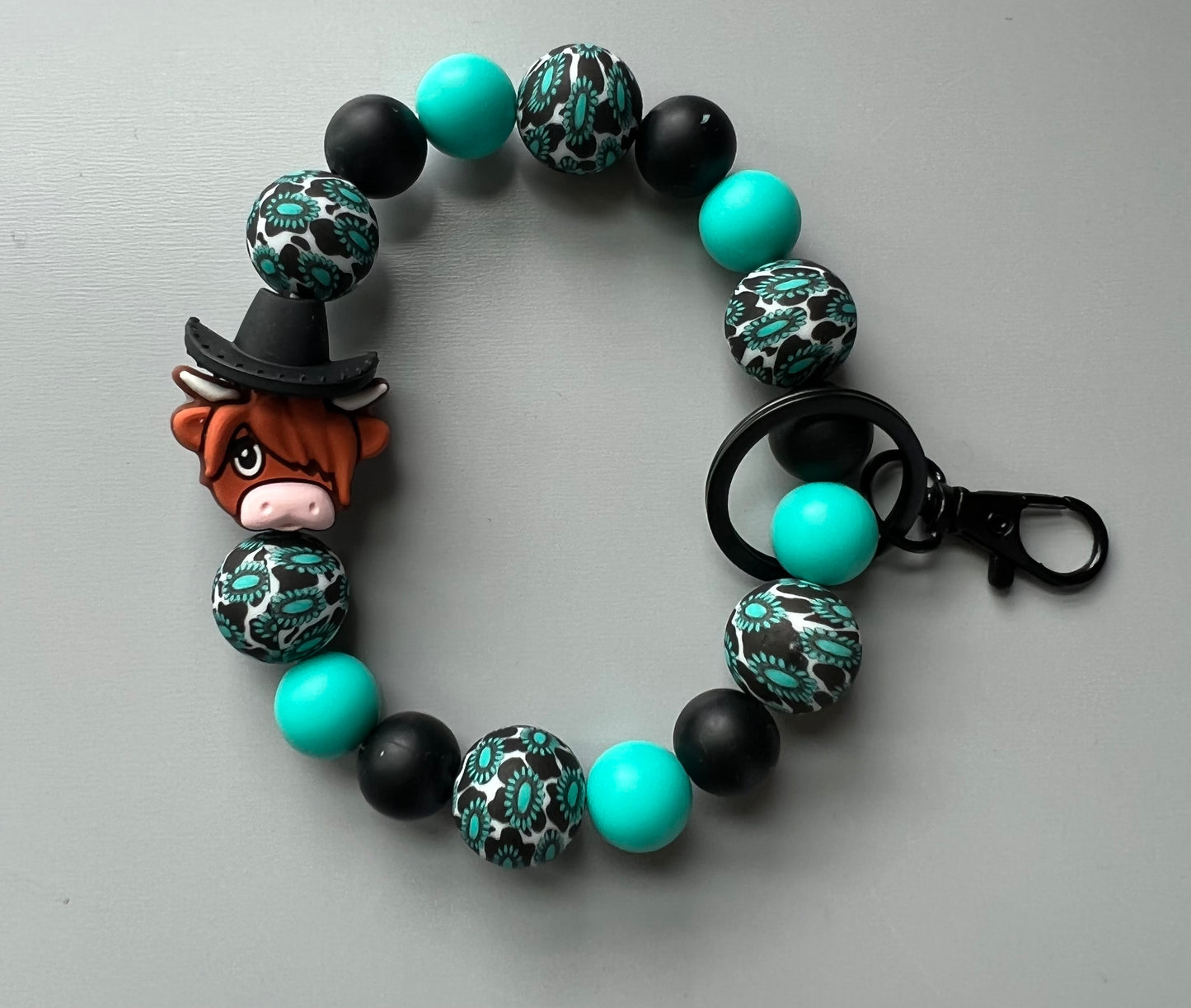 Western Turquoise Cowboy Highland Wristlet