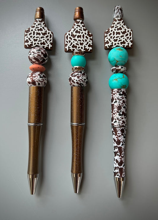 Cow Print Ear Tag Pens