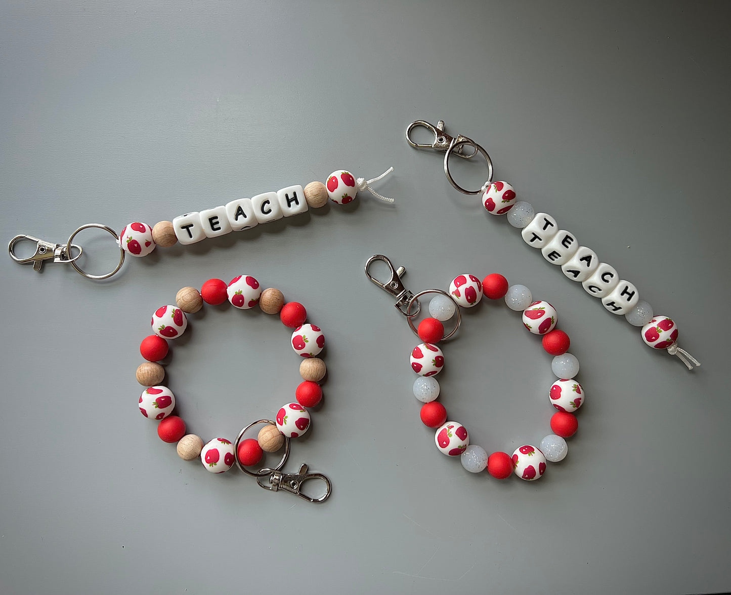 Apple/Teacher Keychain Sets