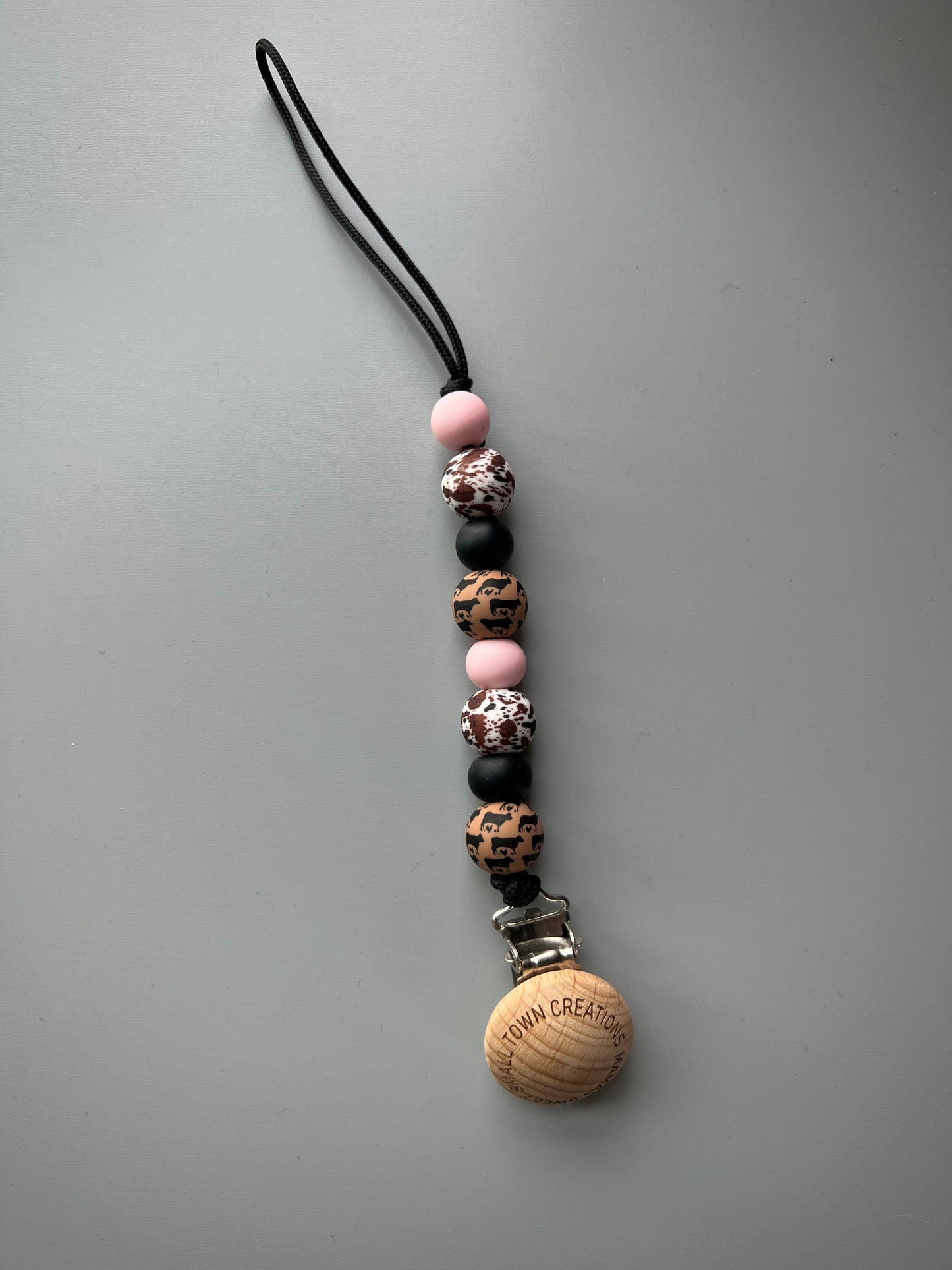 Pink Farm Animals Pacifier Holder