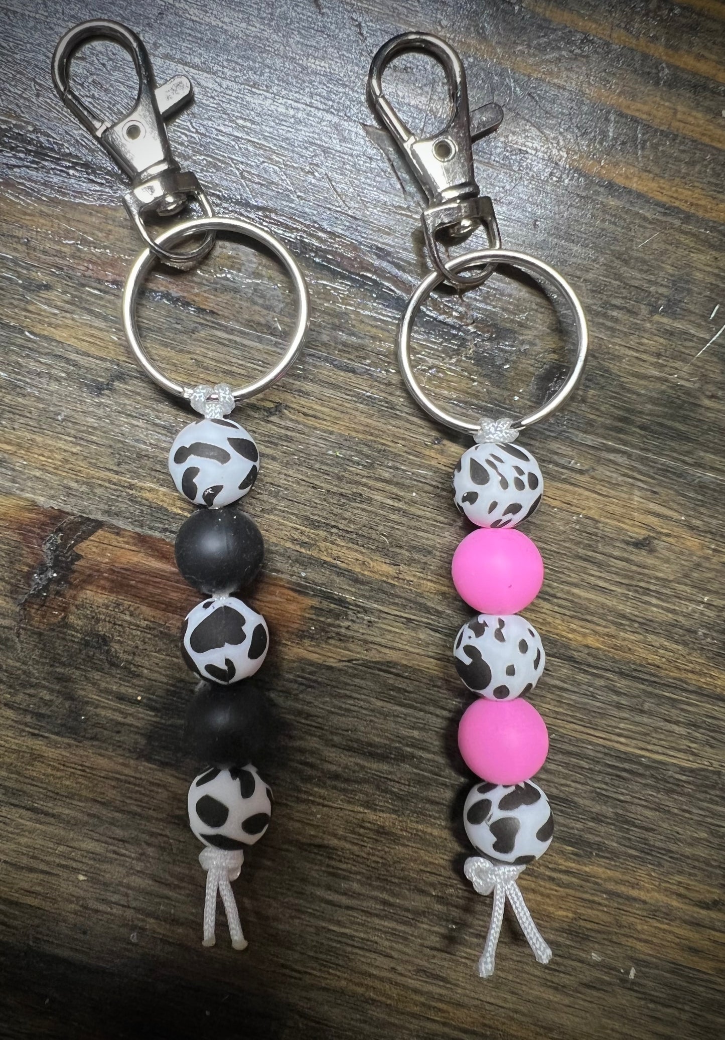 Cow Print Dangle Keychain