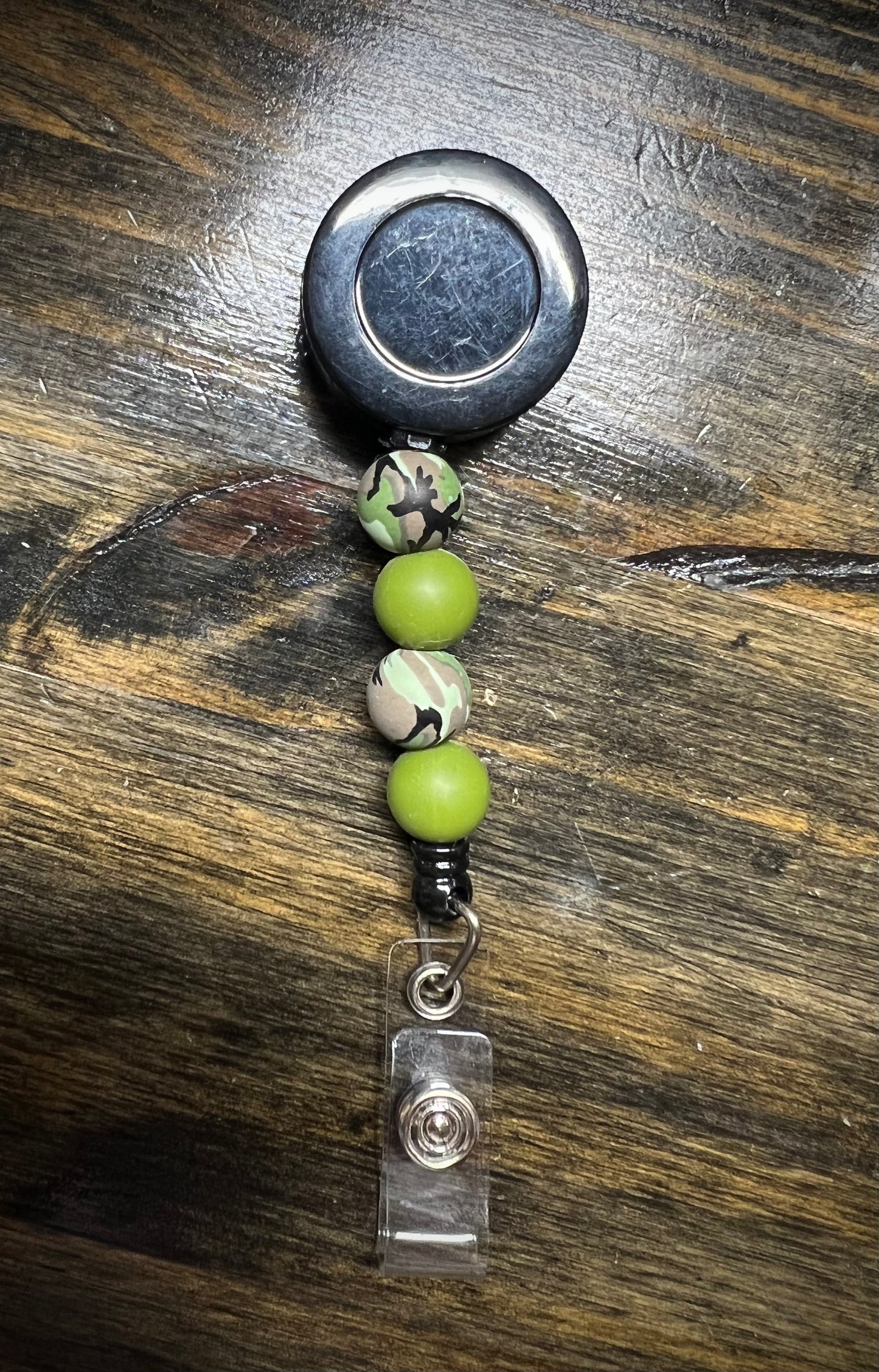 Green Camo Badge Reel