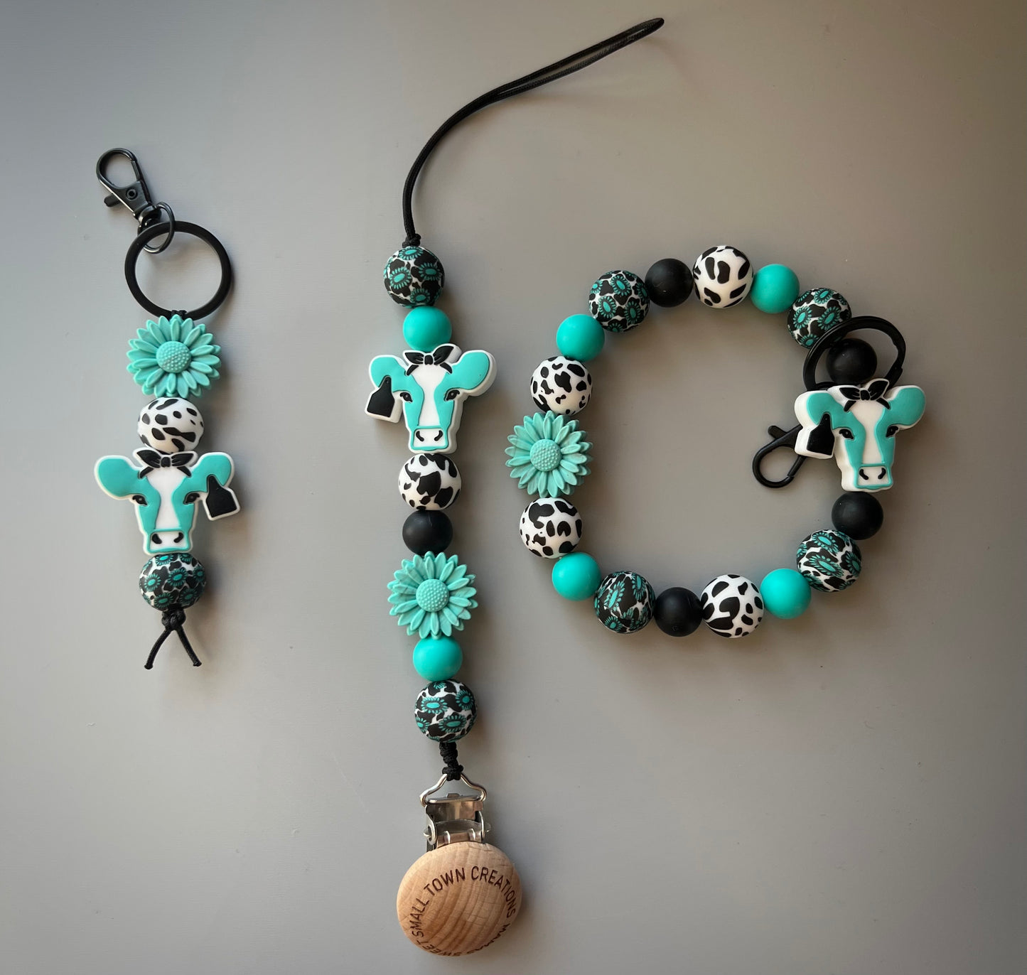 Western Turquoise Cow Print Bundle