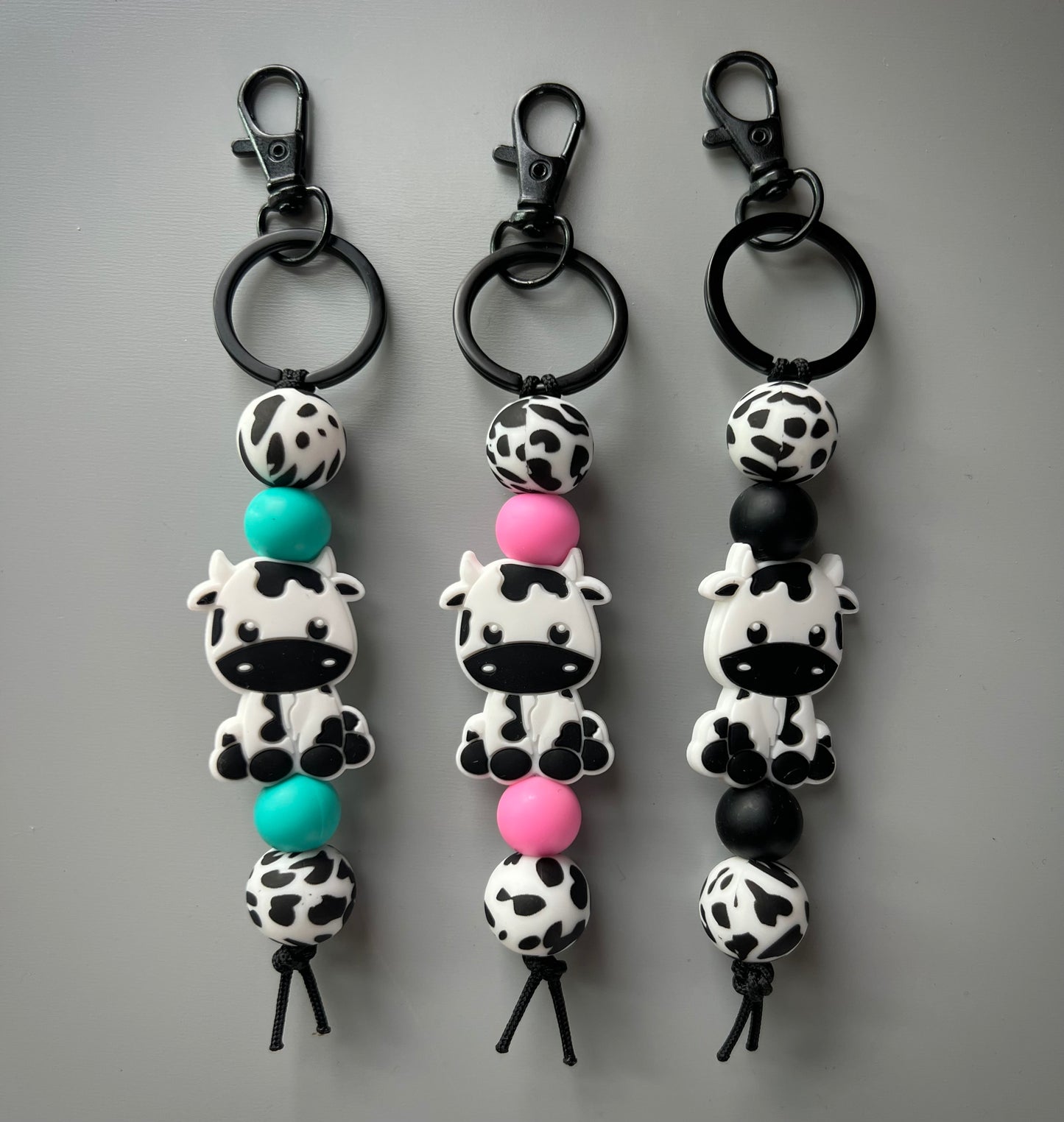 Black Cow Keychain