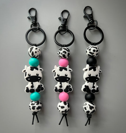 Black Cow Keychain