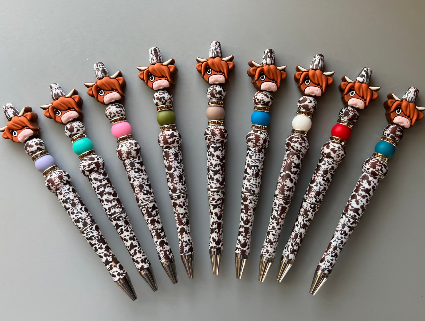 Brown Cow Print Highland Pens