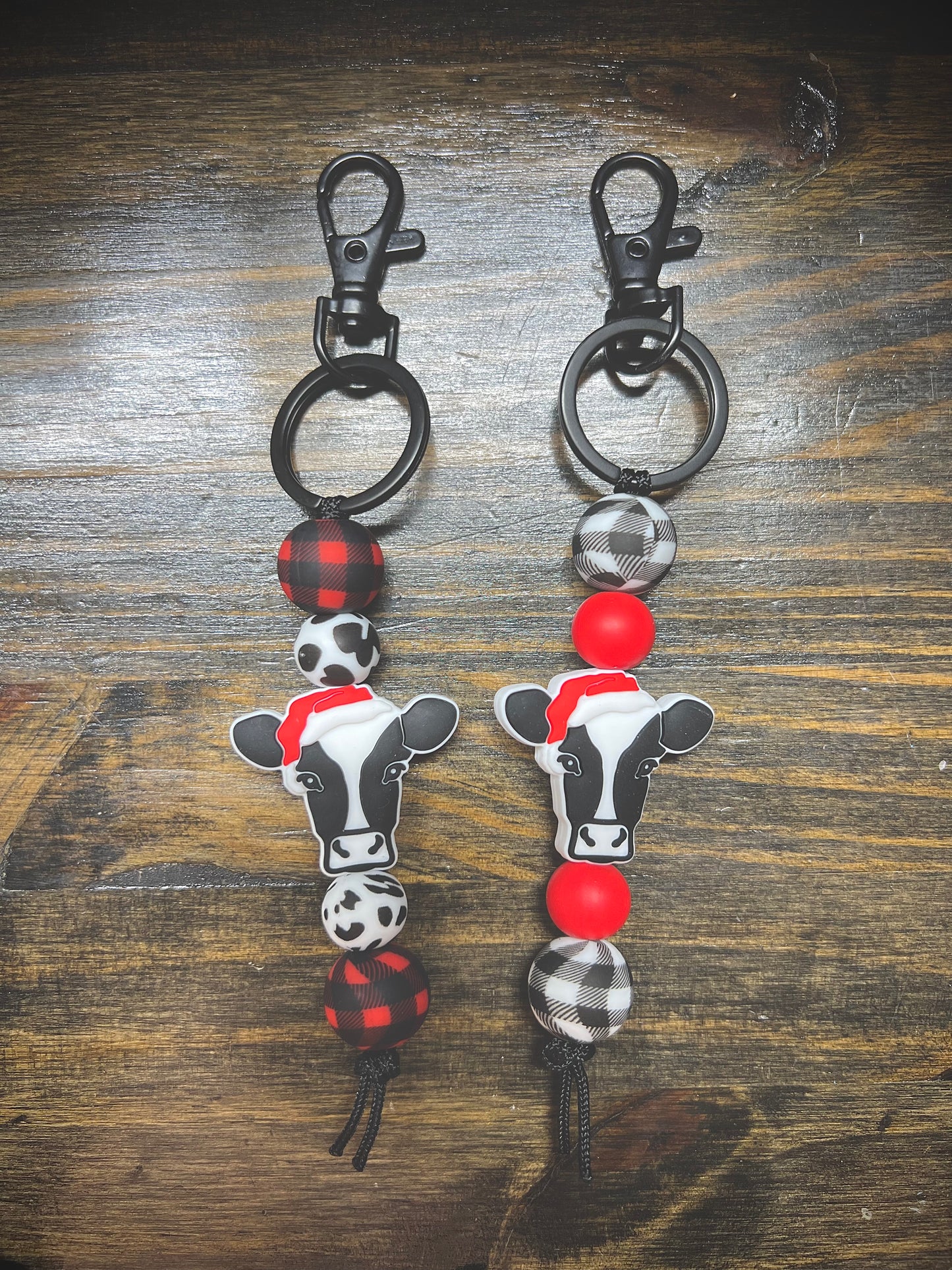 Christmas Cow Keychain