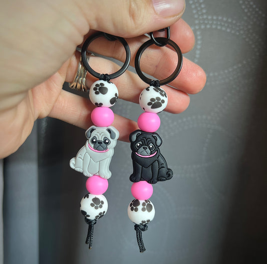 Pug Dog Keychain