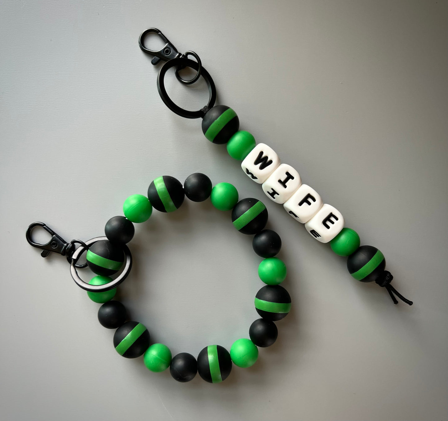Green Line Wife Keychain Set
