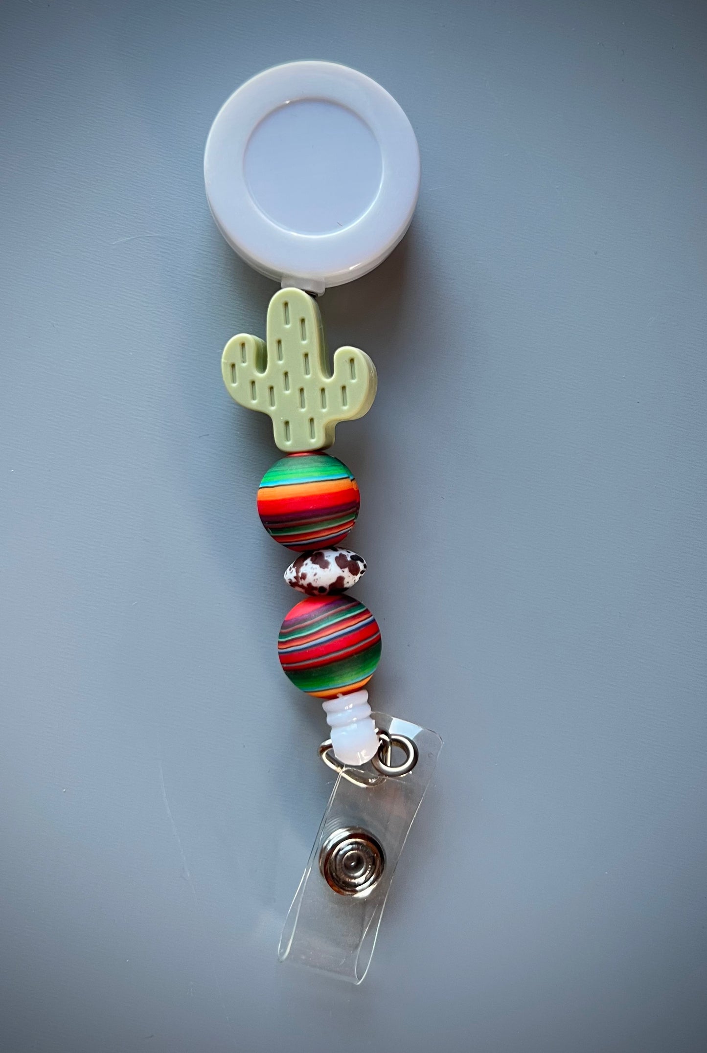 Serape Cactus Badge Reel